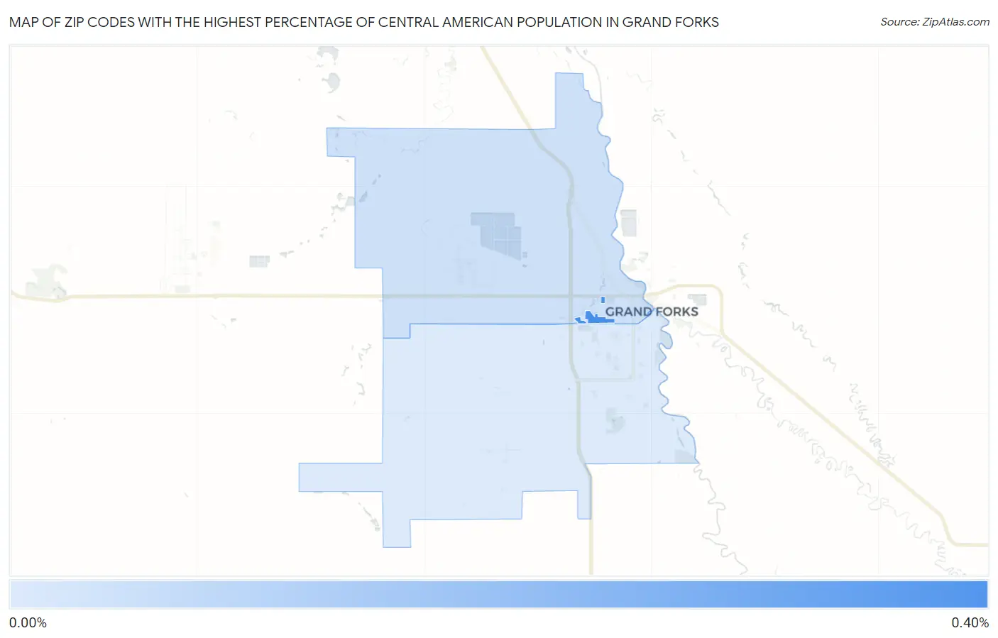 Zip Codes with the Highest Percentage of Central American Population in Grand Forks Map