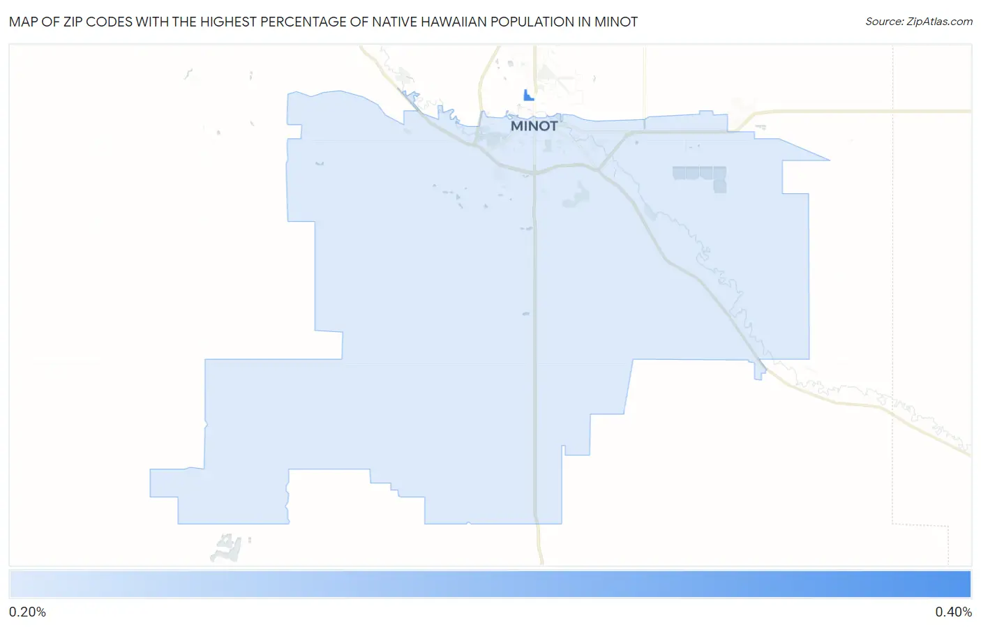 Zip Codes with the Highest Percentage of Native Hawaiian Population in Minot Map