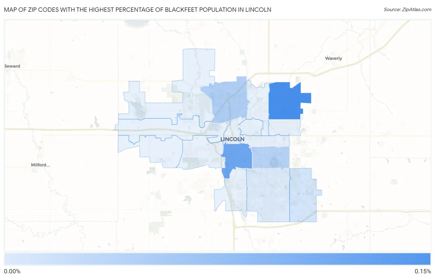 Zip Codes with the Highest Percentage of Blackfeet Population in Lincoln Map