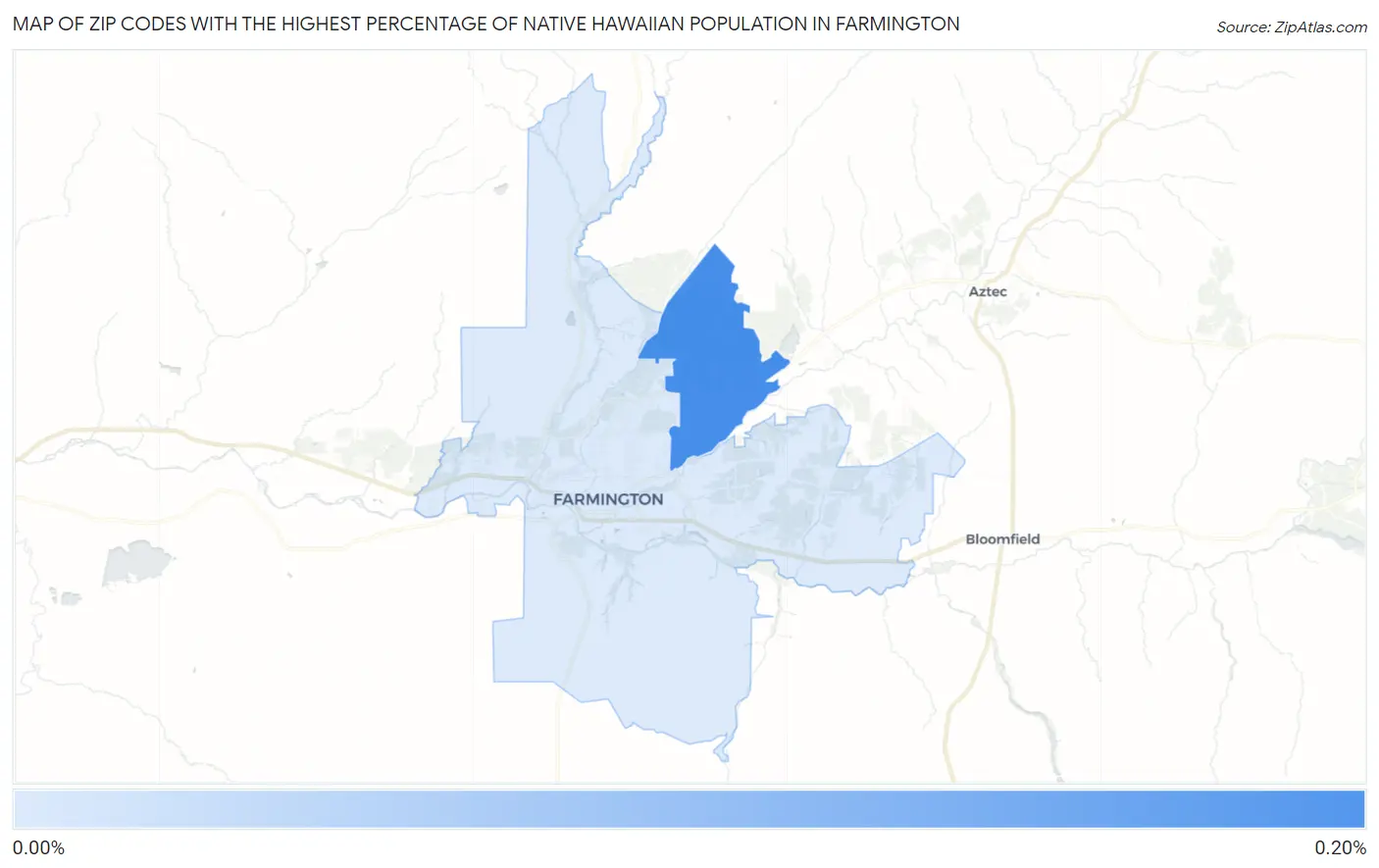 Zip Codes with the Highest Percentage of Native Hawaiian Population in Farmington Map