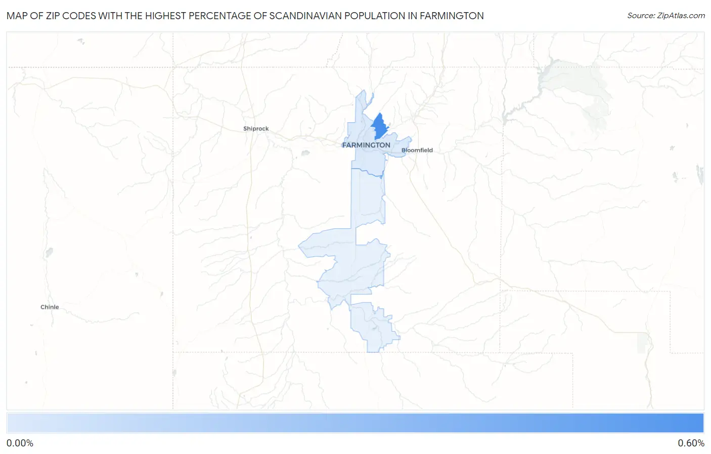 Zip Codes with the Highest Percentage of Scandinavian Population in Farmington Map
