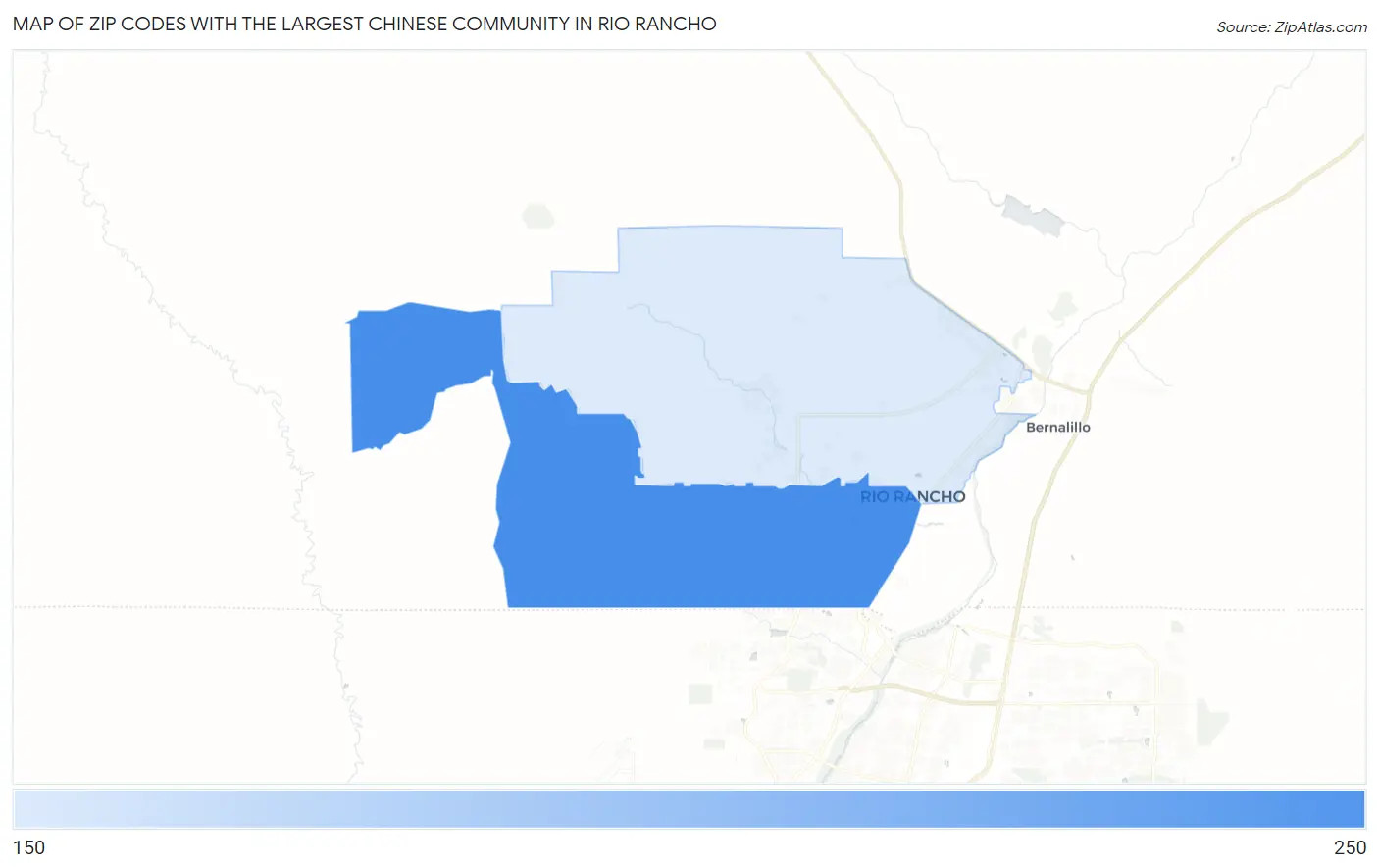 Zip Codes with the Largest Chinese Community in Rio Rancho Map