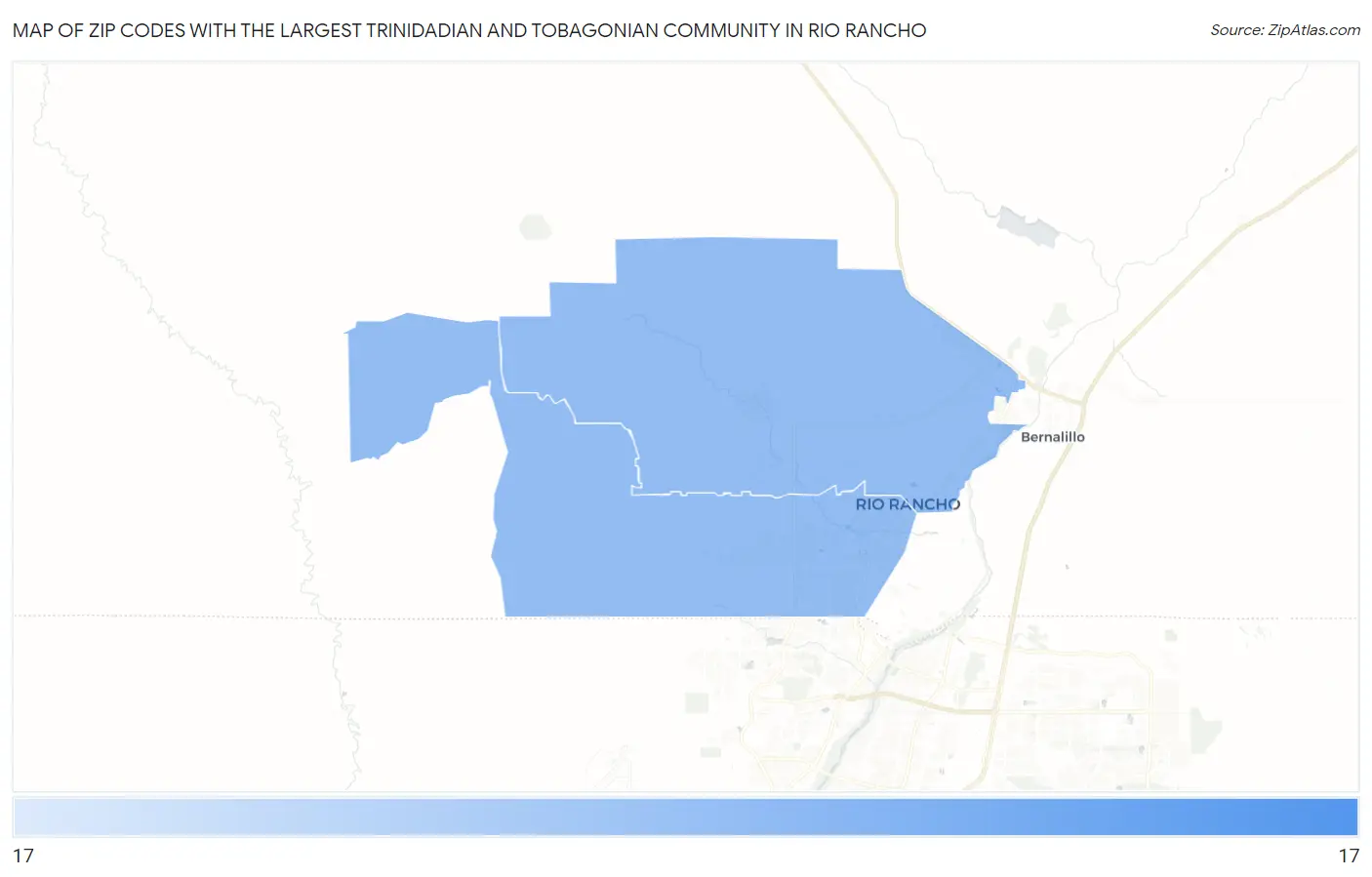 Zip Codes with the Largest Trinidadian and Tobagonian Community in Rio Rancho Map