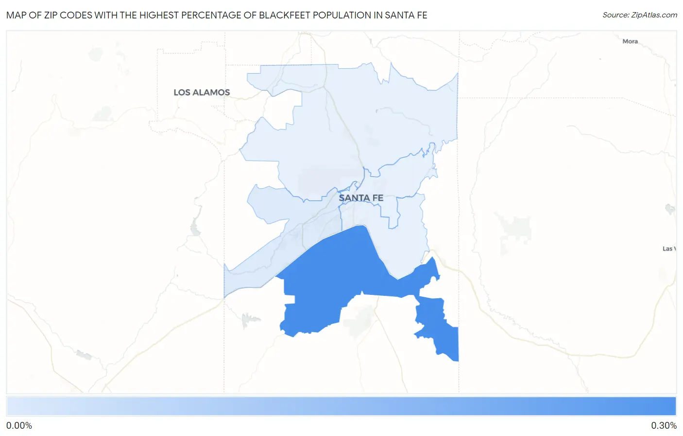 Zip Codes with the Highest Percentage of Blackfeet Population in Santa Fe Map