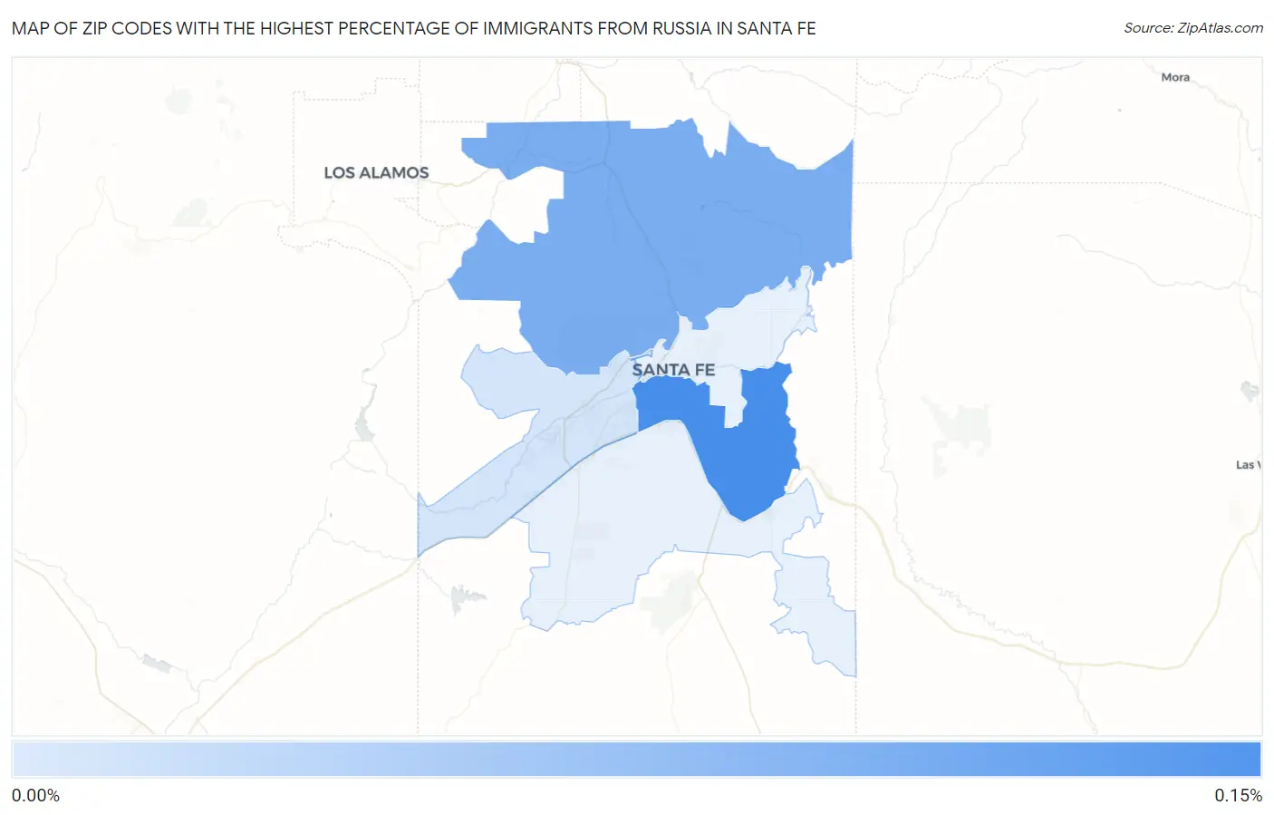 Zip Codes with the Highest Percentage of Immigrants from Russia in Santa Fe Map