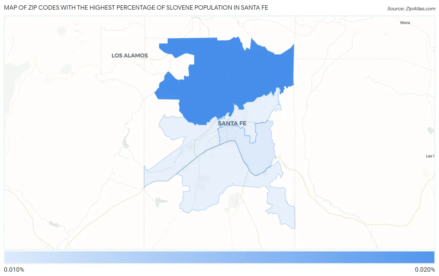 Zip Codes with the Highest Percentage of Slovene Population in Santa Fe Map