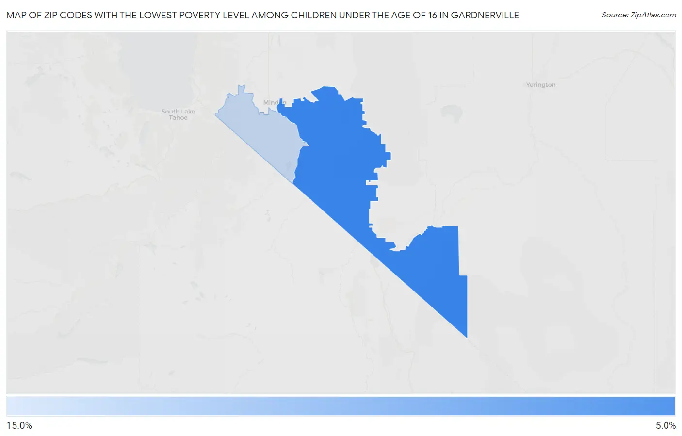 Zip Codes with the Lowest Poverty Level Among Children Under the Age of 16 in Gardnerville Map