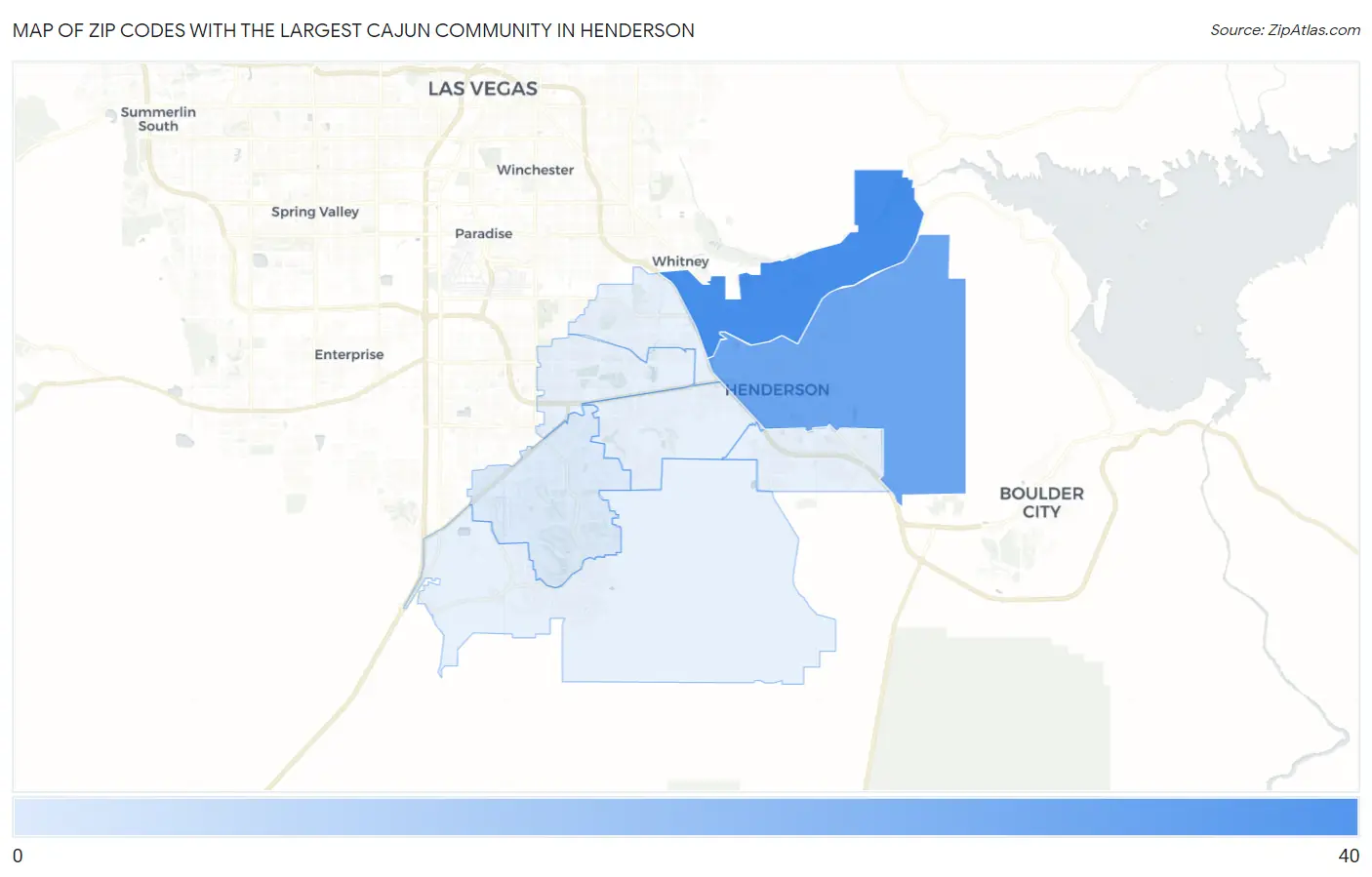 Zip Codes with the Largest Cajun Community in Henderson Map