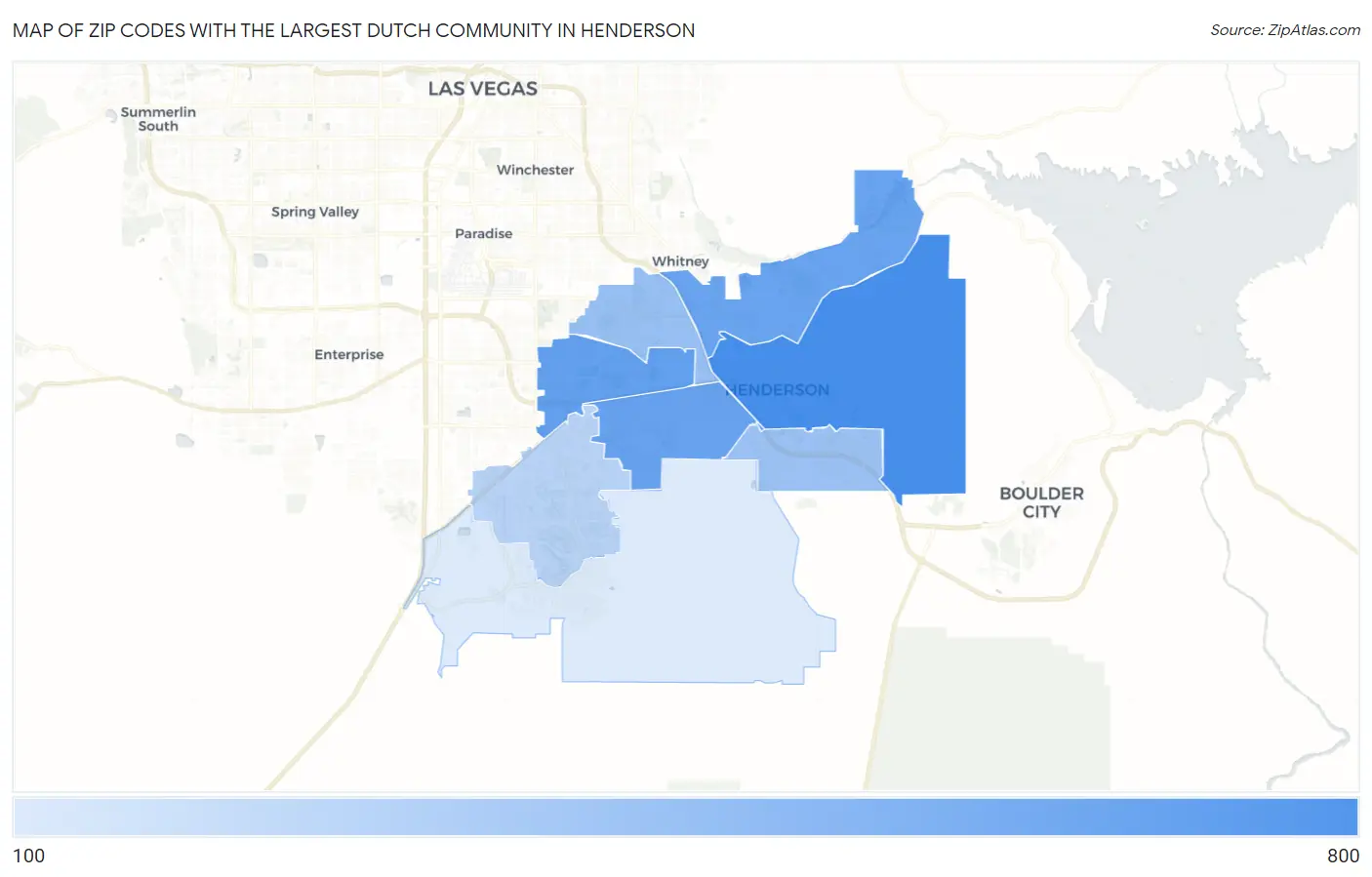 Zip Codes with the Largest Dutch Community in Henderson Map