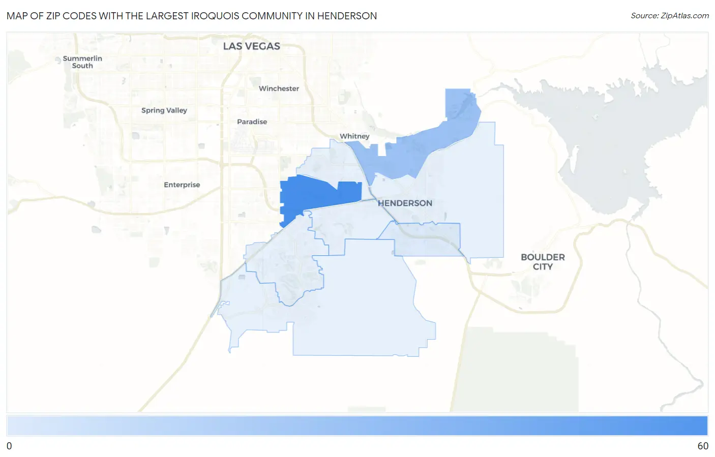 Zip Codes with the Largest Iroquois Community in Henderson Map