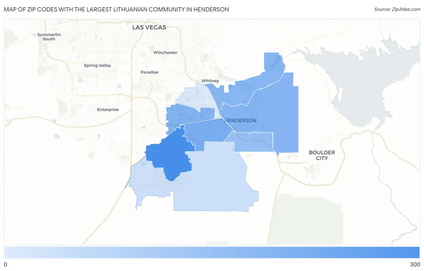Zip Codes with the Largest Lithuanian Community in Henderson Map