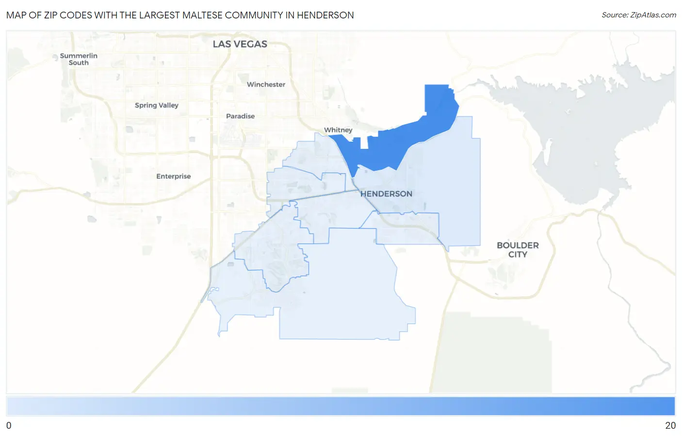 Zip Codes with the Largest Maltese Community in Henderson Map