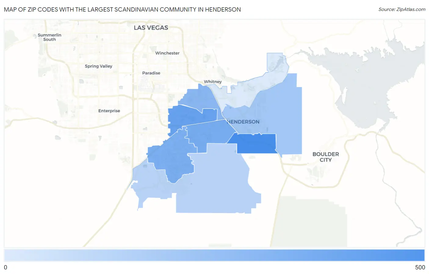 Zip Codes with the Largest Scandinavian Community in Henderson Map