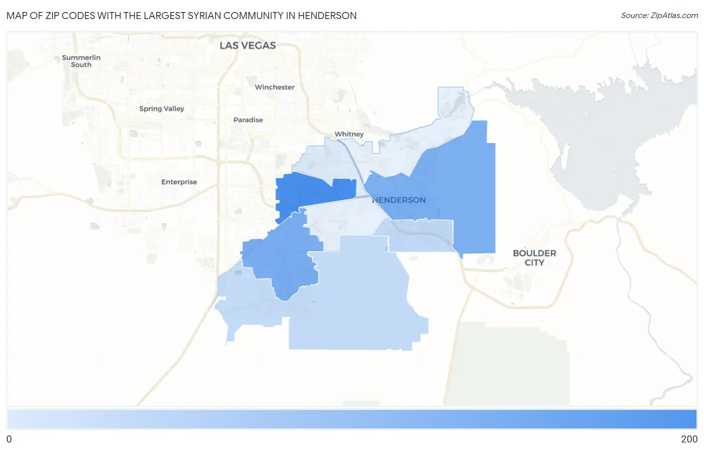 Zip Codes with the Largest Syrian Community in Henderson Map