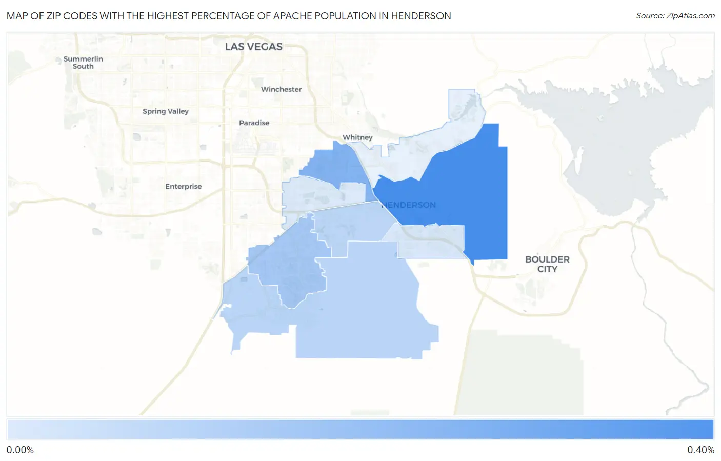 Zip Codes with the Highest Percentage of Apache Population in Henderson Map