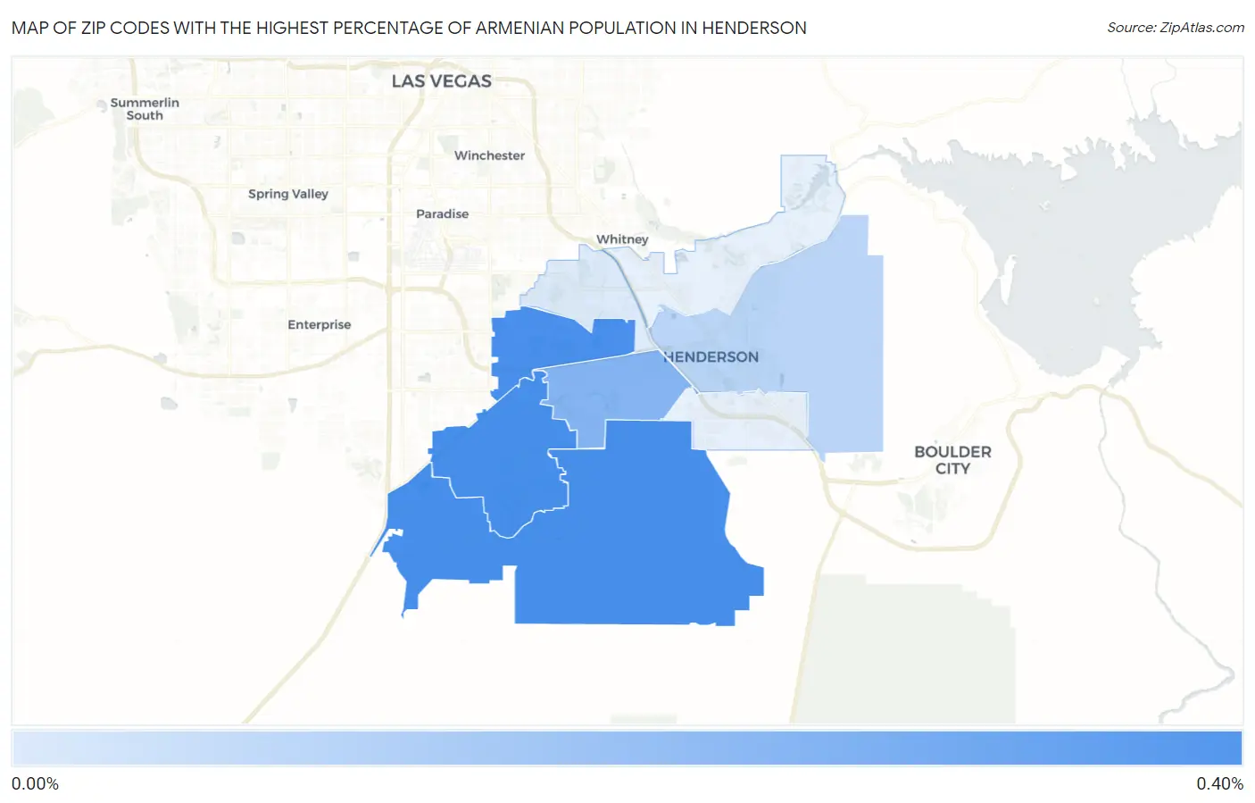 Zip Codes with the Highest Percentage of Armenian Population in Henderson Map