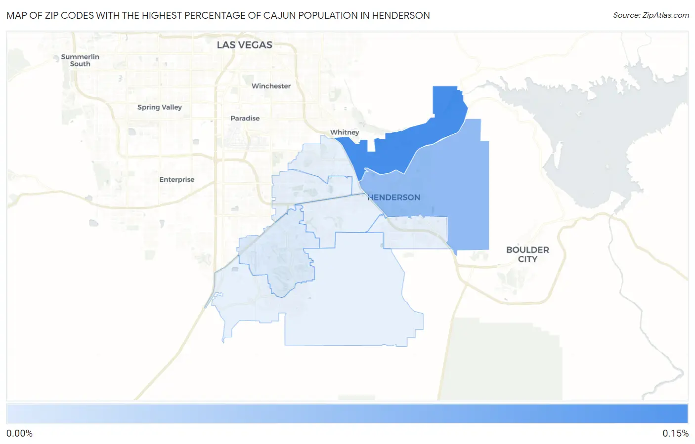 Zip Codes with the Highest Percentage of Cajun Population in Henderson Map