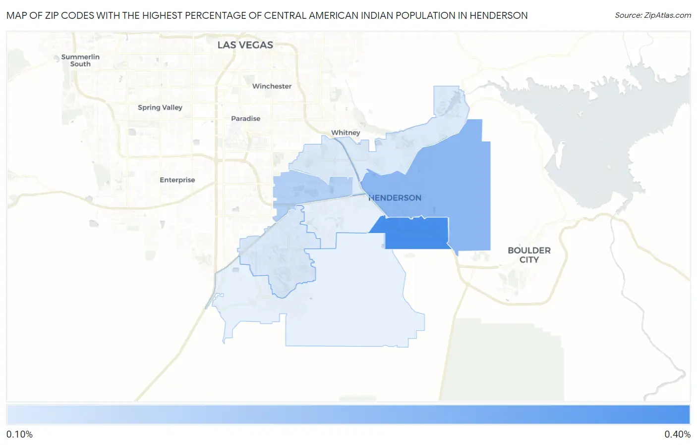 Zip Codes with the Highest Percentage of Central American Indian Population in Henderson Map