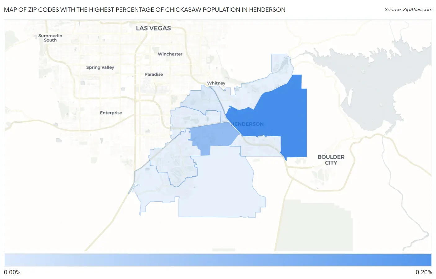 Zip Codes with the Highest Percentage of Chickasaw Population in Henderson Map