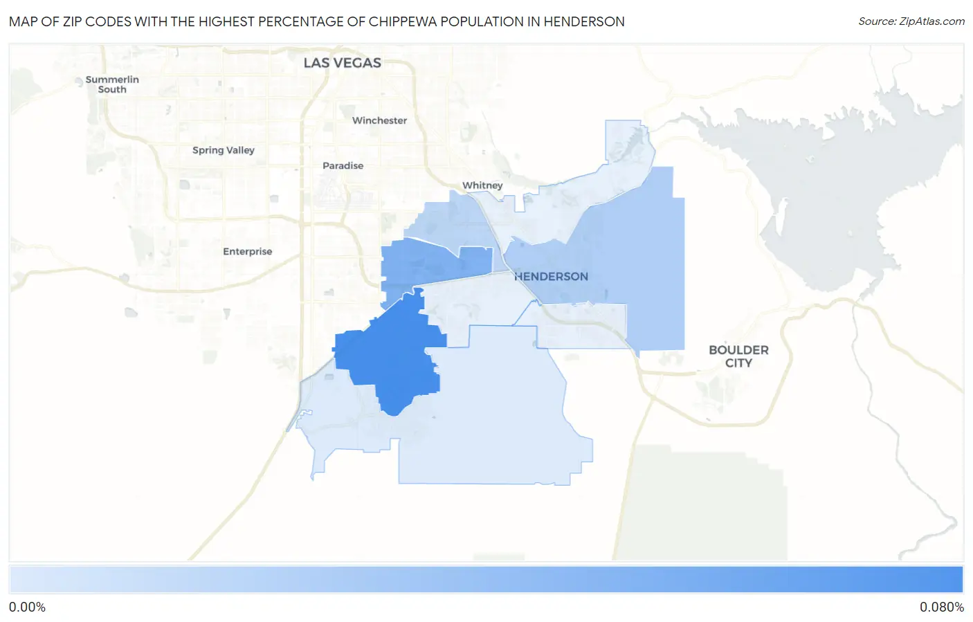 Zip Codes with the Highest Percentage of Chippewa Population in Henderson Map