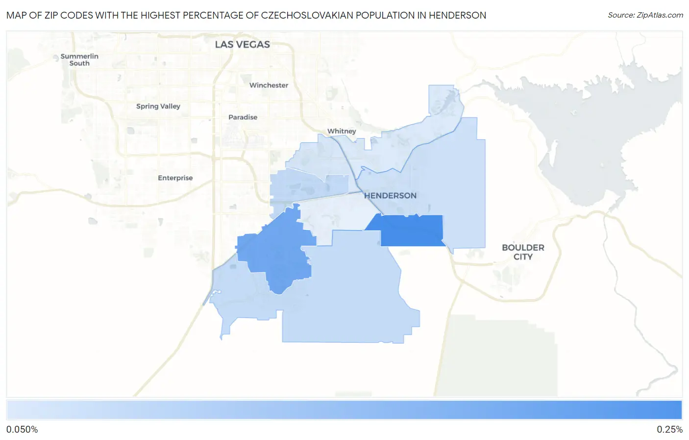 Zip Codes with the Highest Percentage of Czechoslovakian Population in Henderson Map