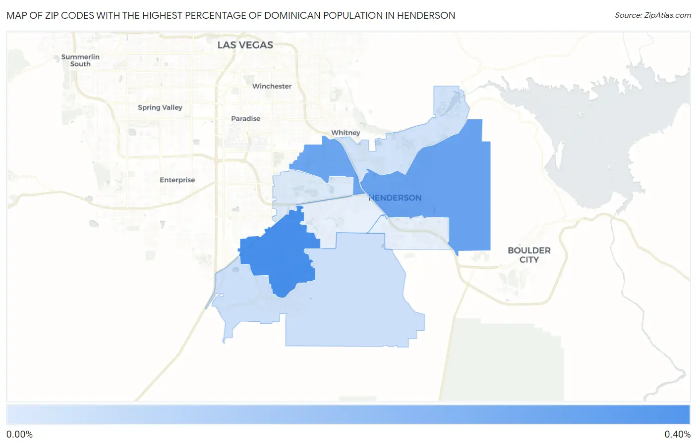 Zip Codes with the Highest Percentage of Dominican Population in Henderson Map