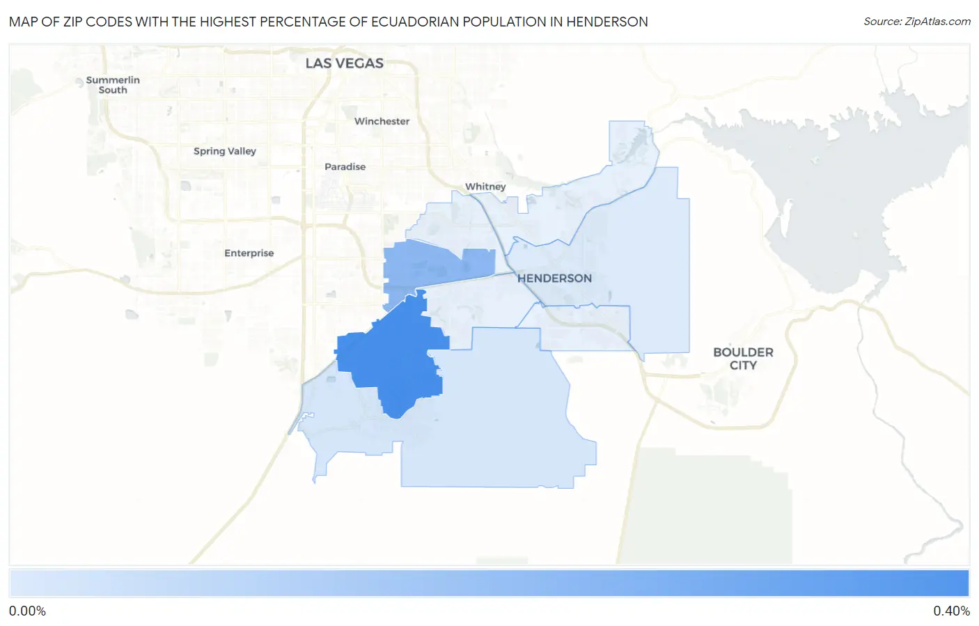 Zip Codes with the Highest Percentage of Ecuadorian Population in Henderson Map