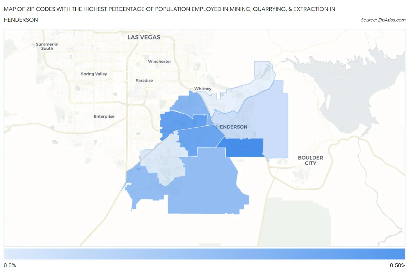 Zip Codes with the Highest Percentage of Population Employed in Mining, Quarrying, & Extraction in Henderson Map