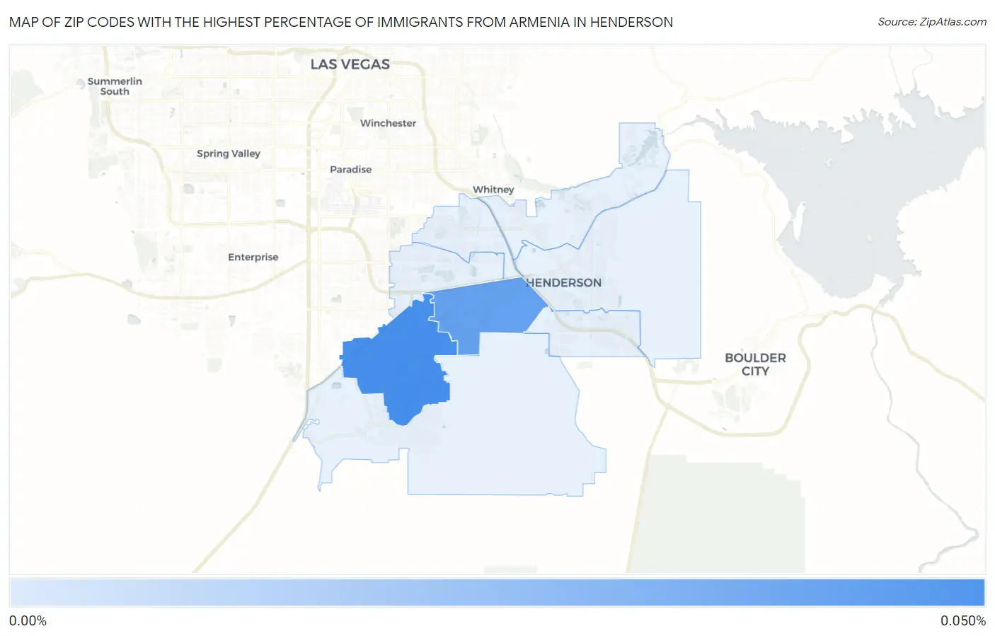 Zip Codes with the Highest Percentage of Immigrants from Armenia in Henderson Map