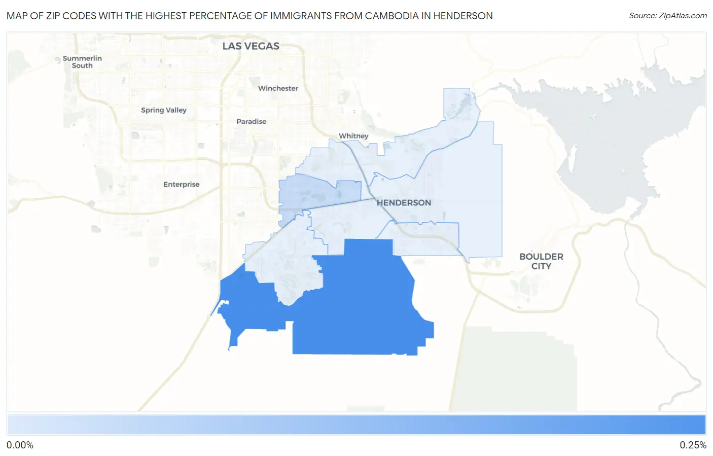 Zip Codes with the Highest Percentage of Immigrants from Cambodia in Henderson Map