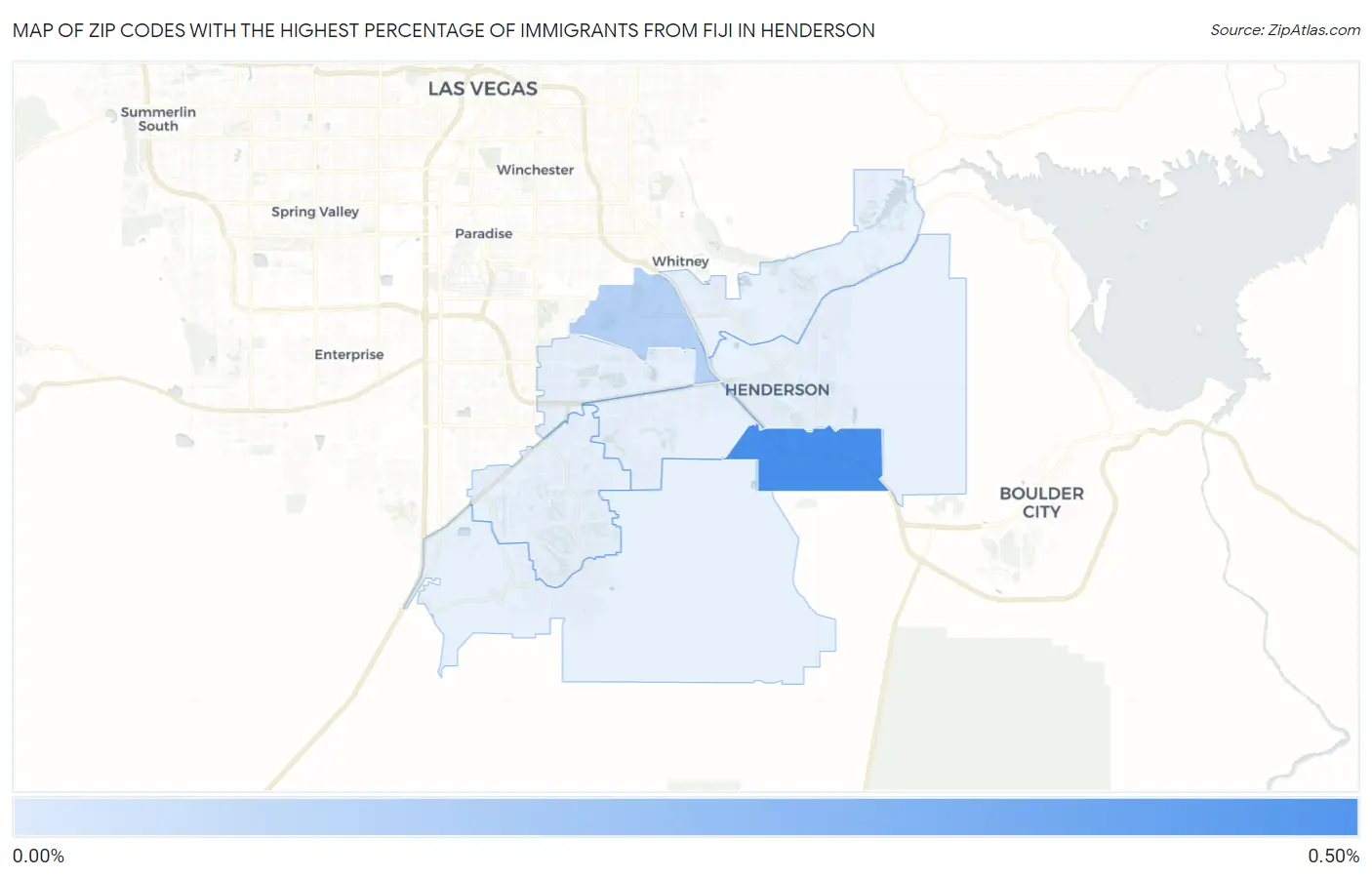 Zip Codes with the Highest Percentage of Immigrants from Fiji in Henderson Map