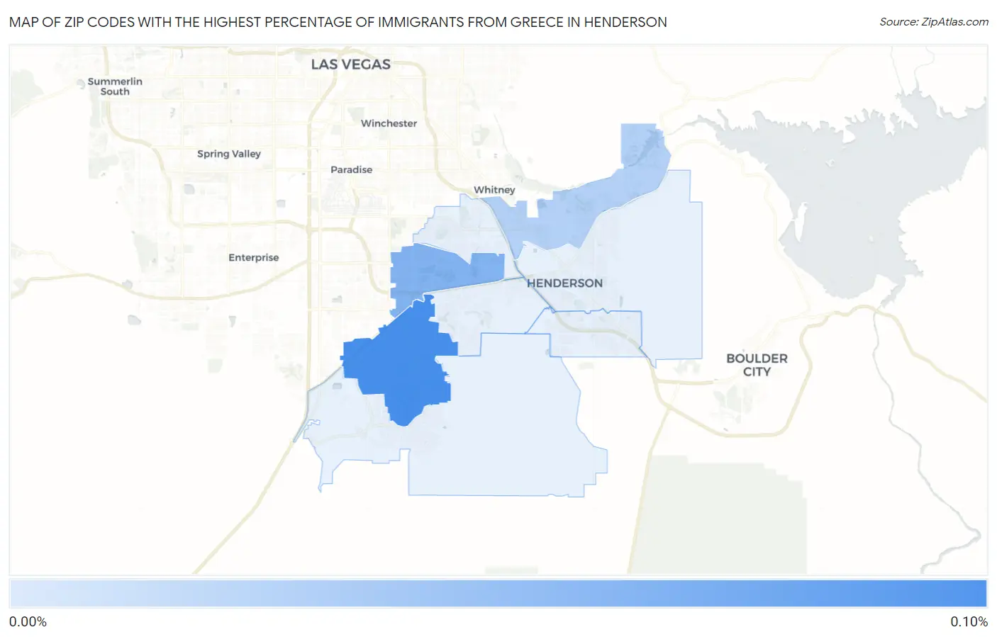 Zip Codes with the Highest Percentage of Immigrants from Greece in Henderson Map