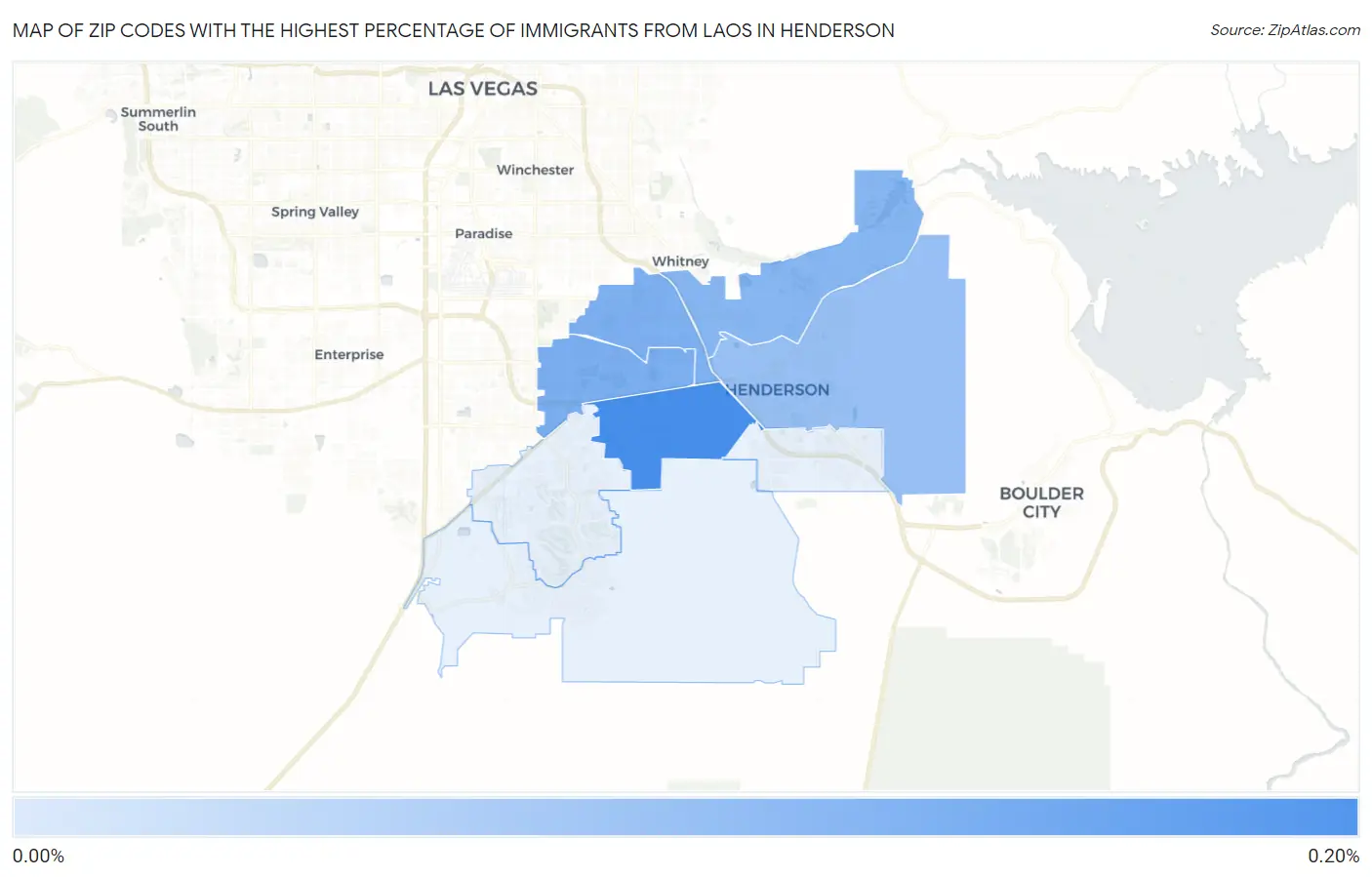 Zip Codes with the Highest Percentage of Immigrants from Laos in Henderson Map
