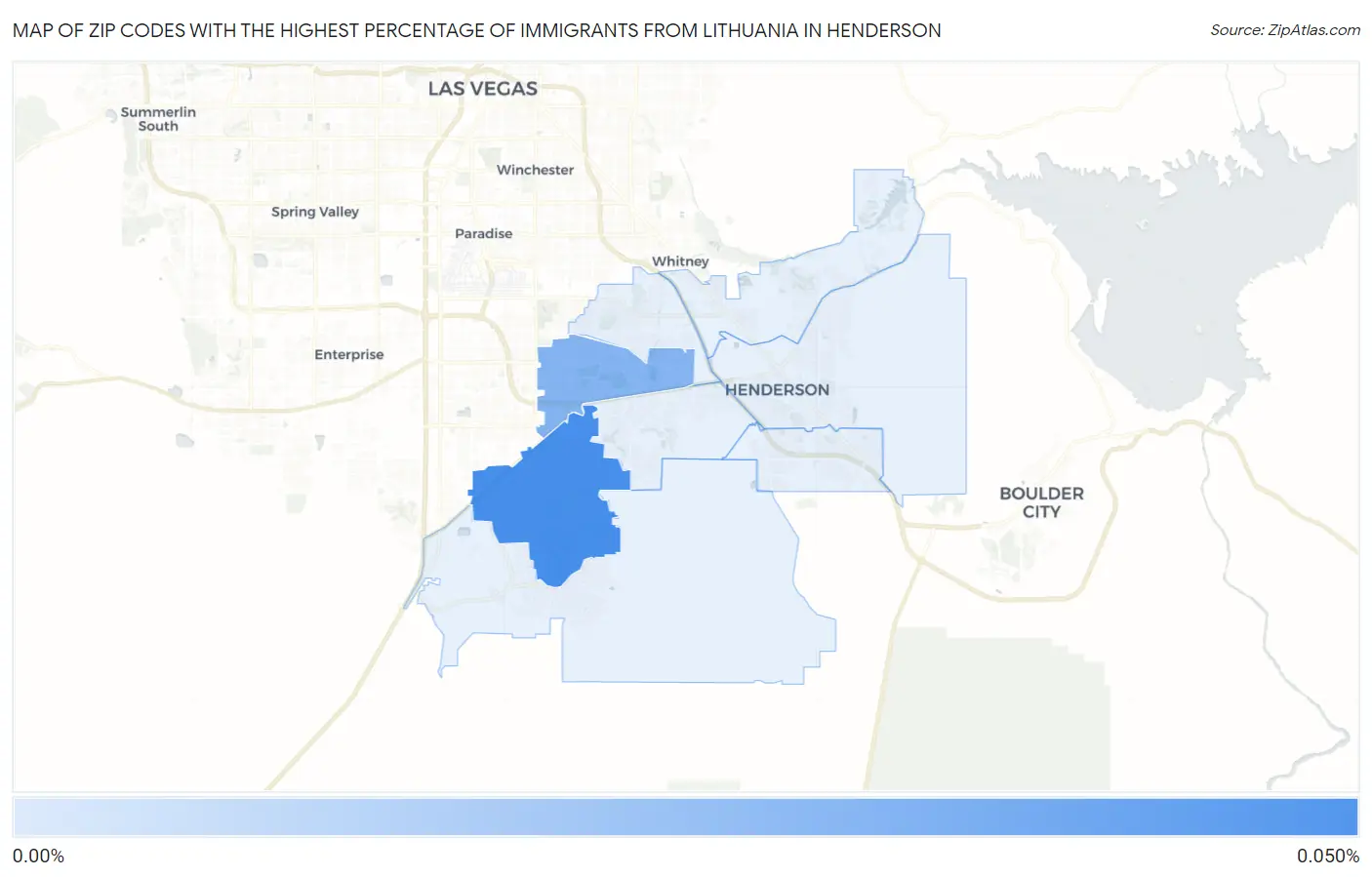 Zip Codes with the Highest Percentage of Immigrants from Lithuania in Henderson Map