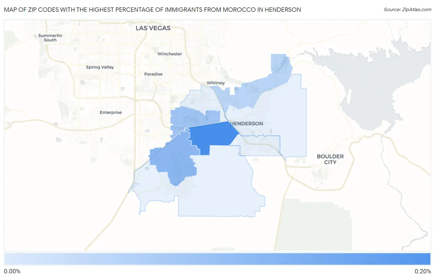 Zip Codes with the Highest Percentage of Immigrants from Morocco in Henderson Map