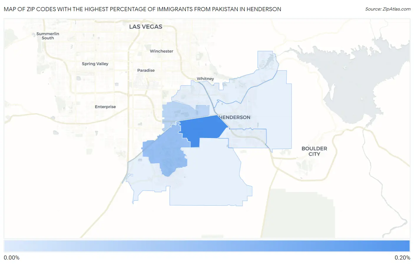 Zip Codes with the Highest Percentage of Immigrants from Pakistan in Henderson Map