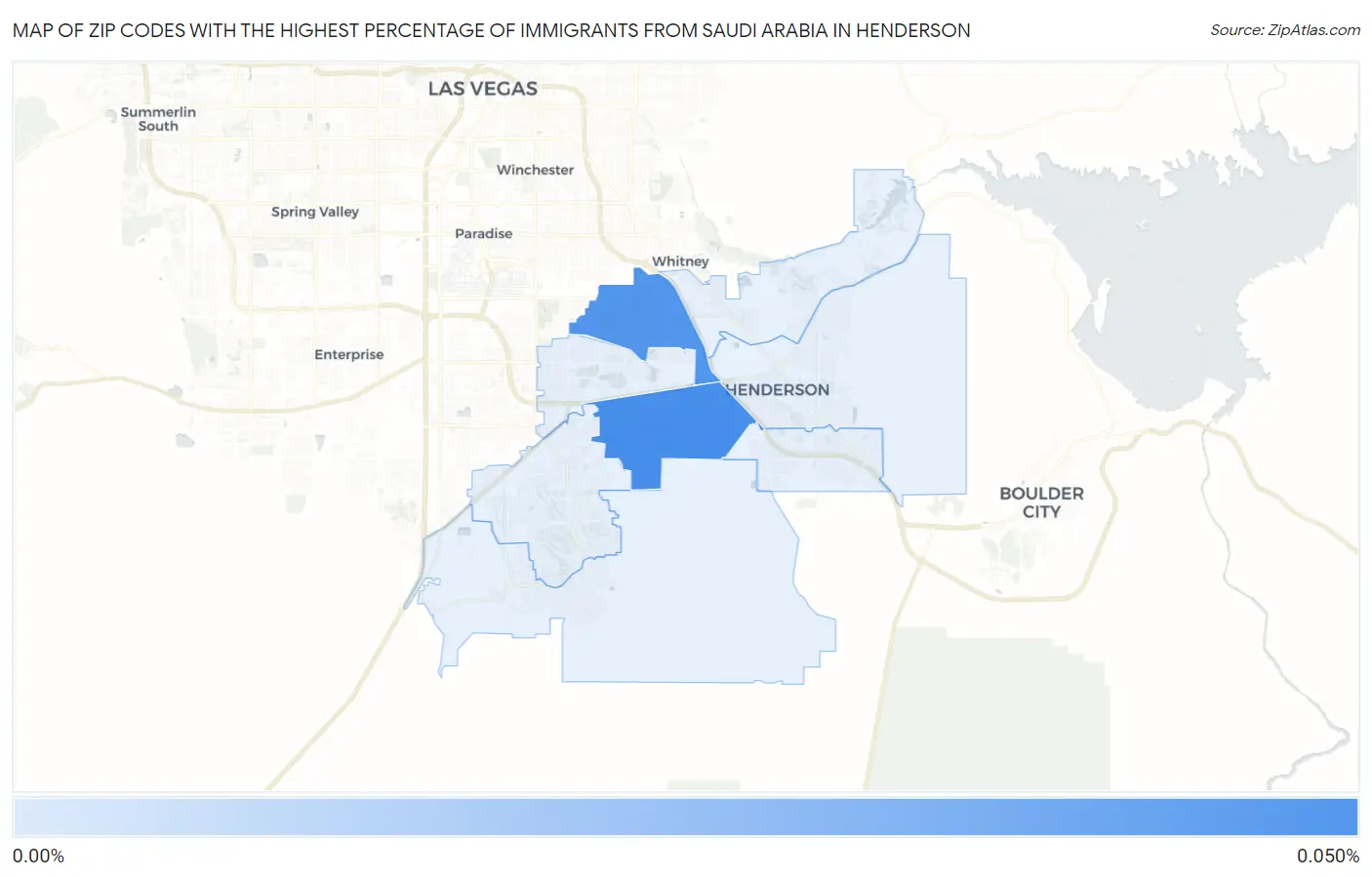 Zip Codes with the Highest Percentage of Immigrants from Saudi Arabia in Henderson Map