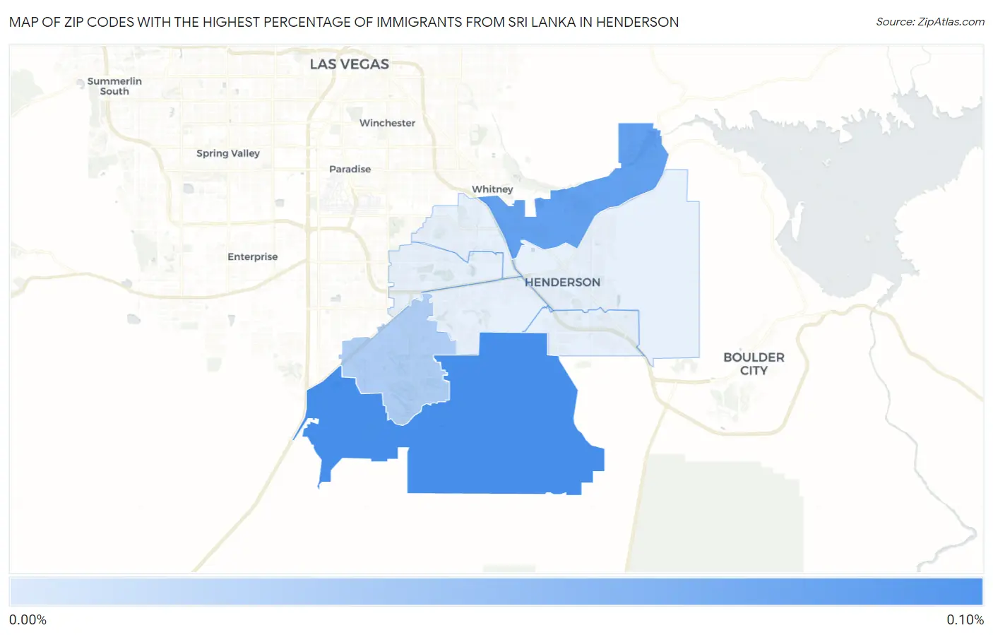Zip Codes with the Highest Percentage of Immigrants from Sri Lanka in Henderson Map