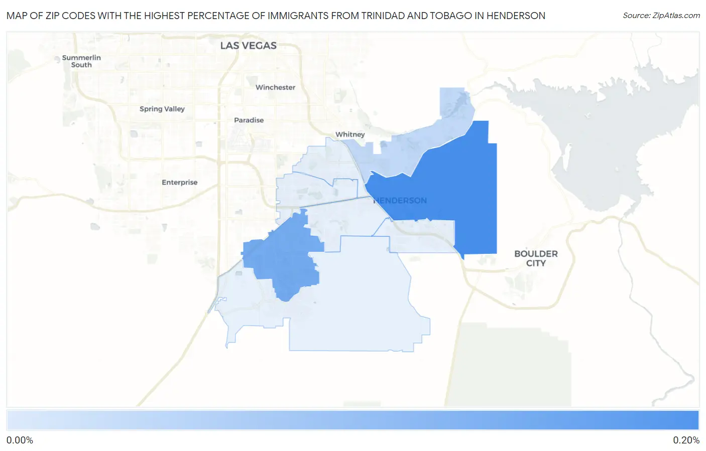 Zip Codes with the Highest Percentage of Immigrants from Trinidad and Tobago in Henderson Map