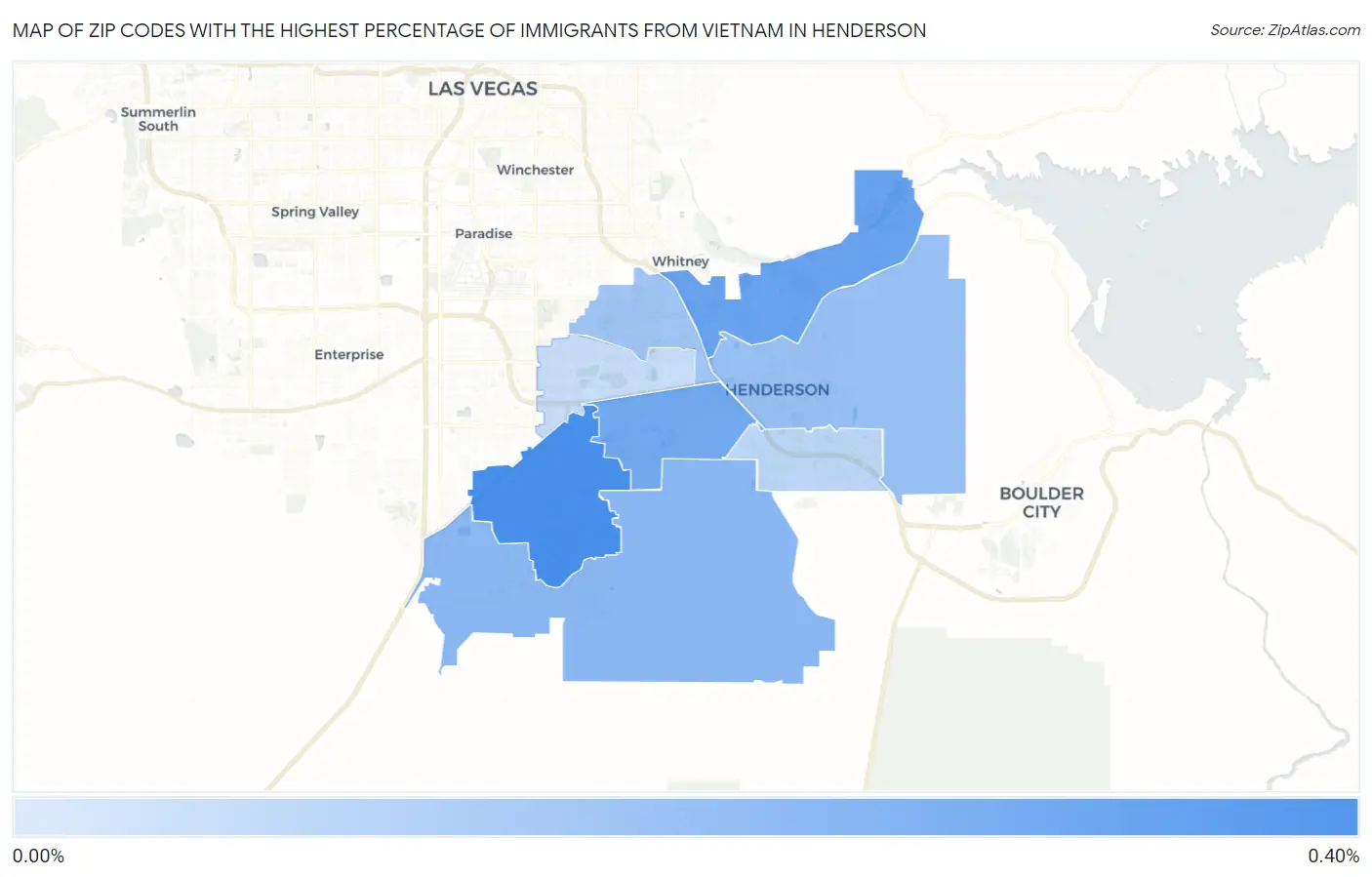 Zip Codes with the Highest Percentage of Immigrants from Vietnam in Henderson Map