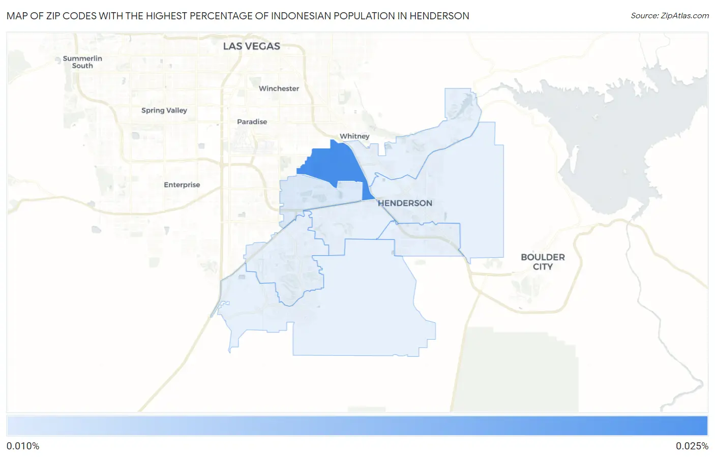 Zip Codes with the Highest Percentage of Indonesian Population in Henderson Map