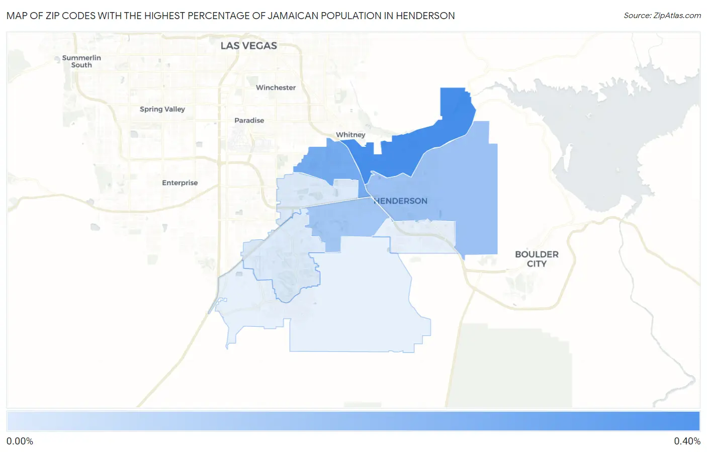 Zip Codes with the Highest Percentage of Jamaican Population in Henderson Map