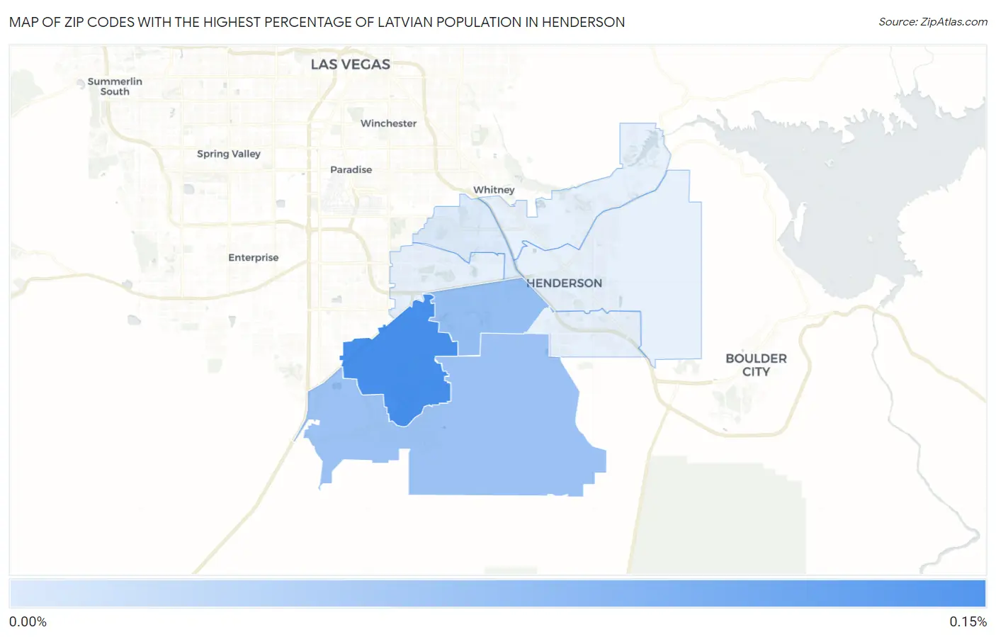 Zip Codes with the Highest Percentage of Latvian Population in Henderson Map