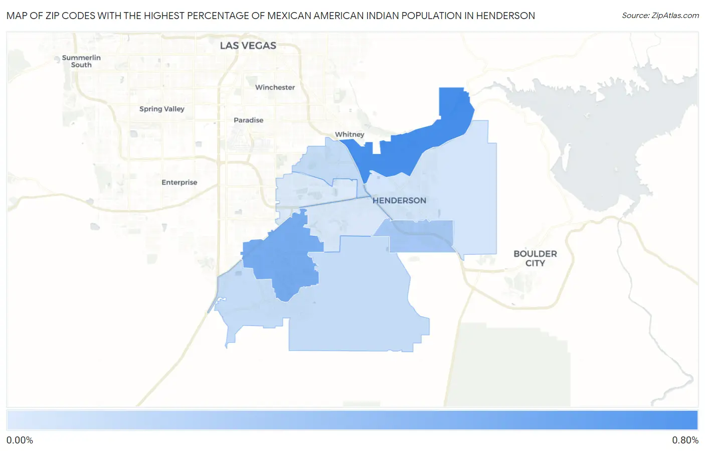 Zip Codes with the Highest Percentage of Mexican American Indian Population in Henderson Map