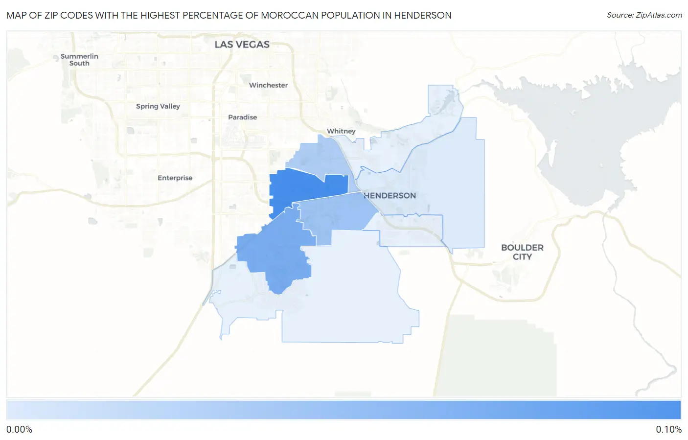 Zip Codes with the Highest Percentage of Moroccan Population in Henderson Map