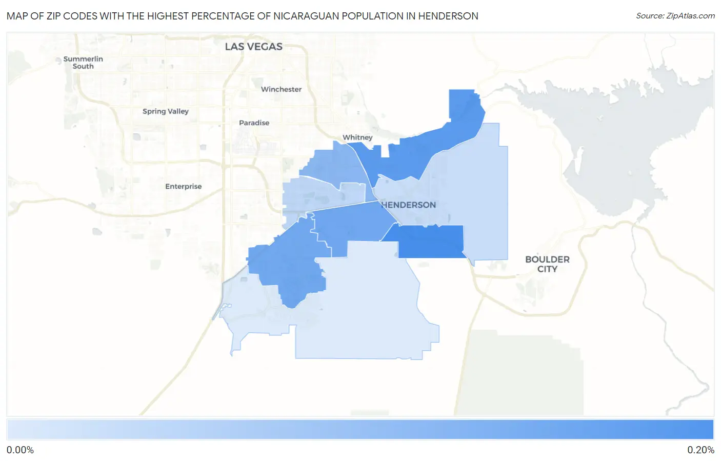 Zip Codes with the Highest Percentage of Nicaraguan Population in Henderson Map