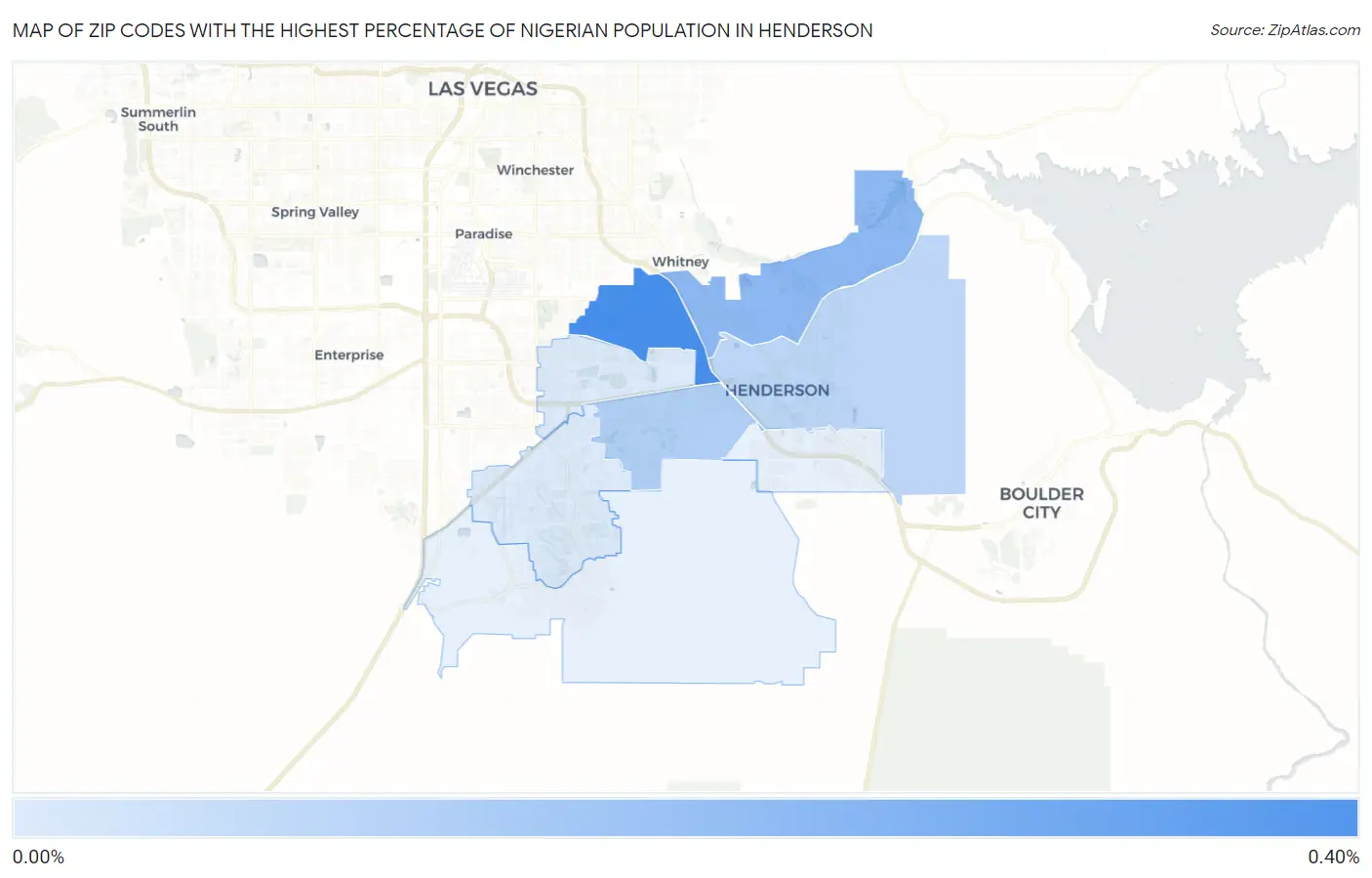 Zip Codes with the Highest Percentage of Nigerian Population in Henderson Map