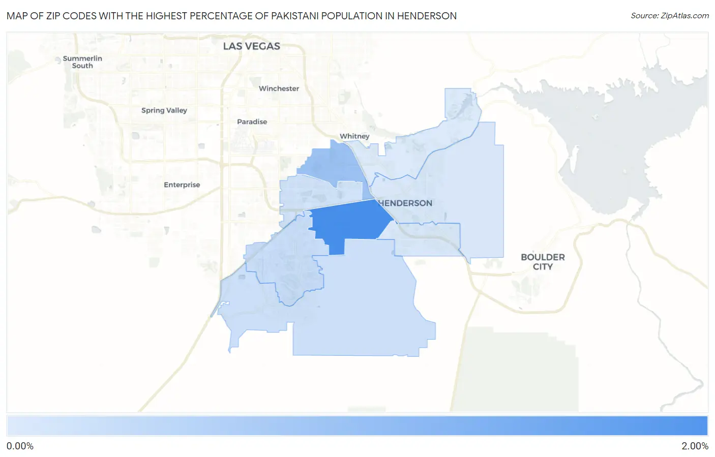 Zip Codes with the Highest Percentage of Pakistani Population in Henderson Map