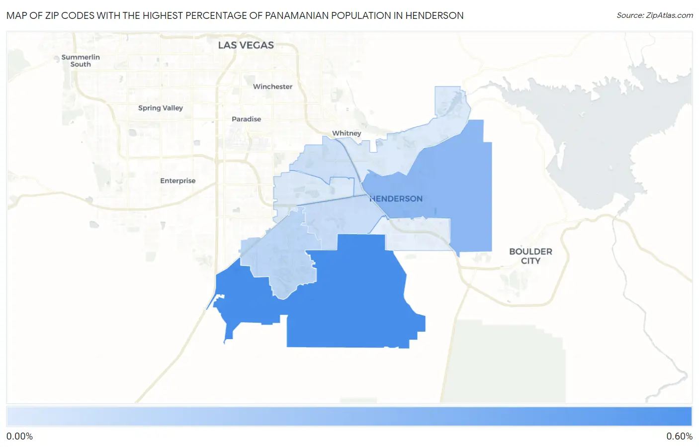 Zip Codes with the Highest Percentage of Panamanian Population in Henderson Map