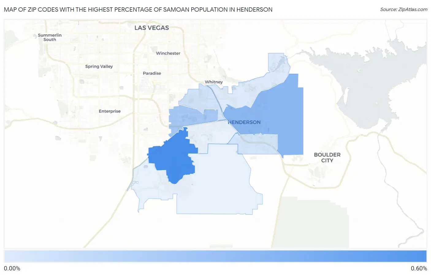 Zip Codes with the Highest Percentage of Samoan Population in Henderson Map